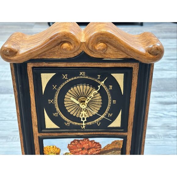 Vintage Ceramic Mantel Clock Hershey Mold Farm Mill Scene - Picture 2 of 13